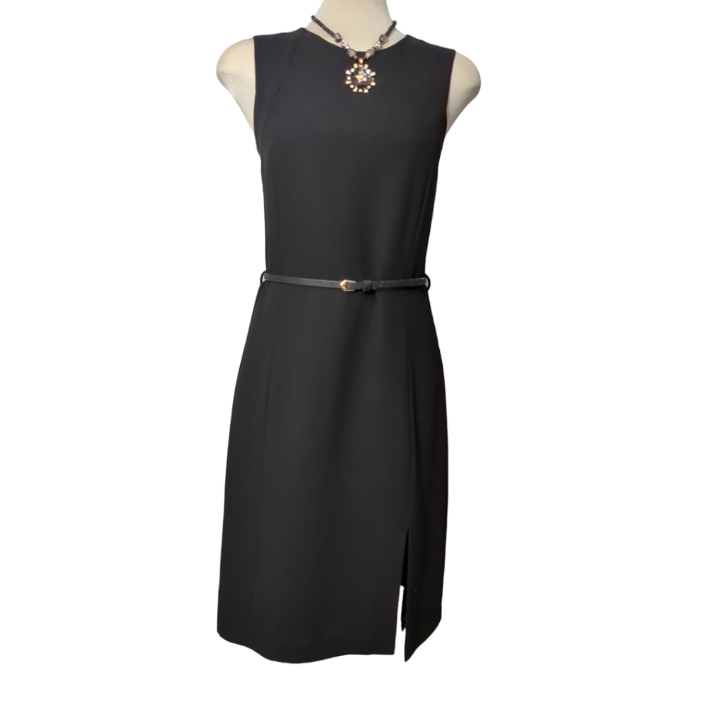 LONDON FOG limited edition Luxury sleeveless midi dress with belt Size 6